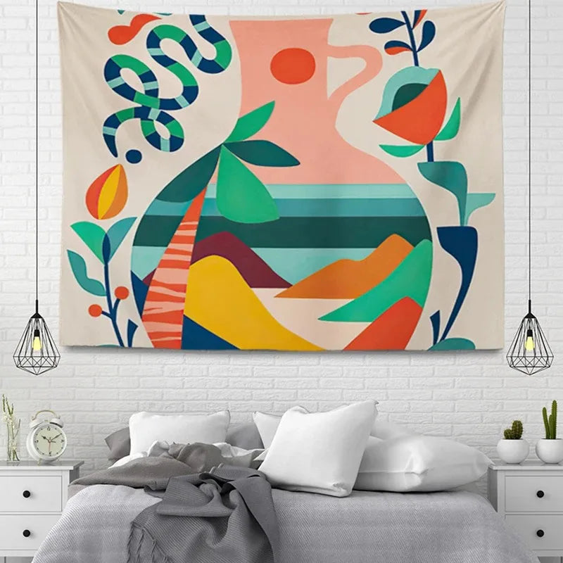 Aesthetic Home Room Decor Bohemian Hanging Large Fabric Autumn Simple Bedroom Carpet Nordic Bohemian Home Decor Tapestry