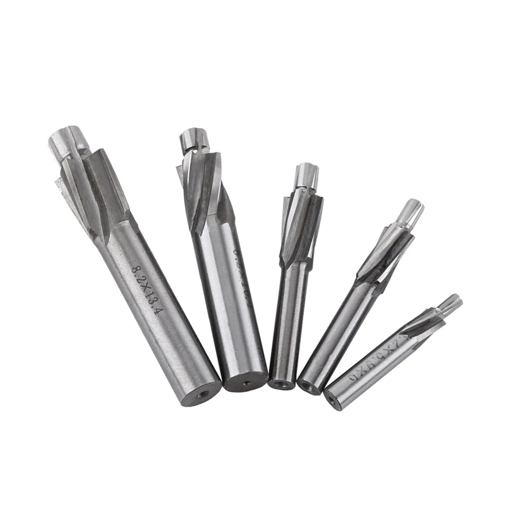 5pcs Countersink End Mill Cutter Slot Drill Bits Tool M3 M4 M5 M6 M8 Drill Milling Bits