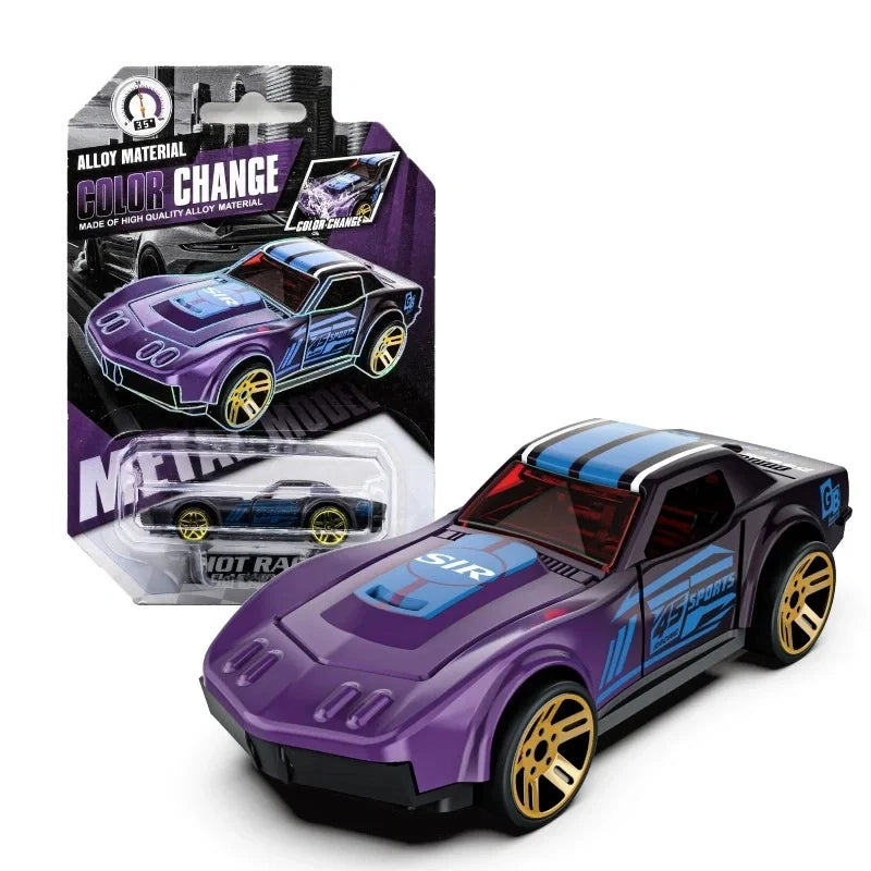 1:64 Temperature Sensitive Color Changing Magic Car Inertia Pull Back Alloy Racing Cars Crash-Resistant Toys Boy Birthday Gift