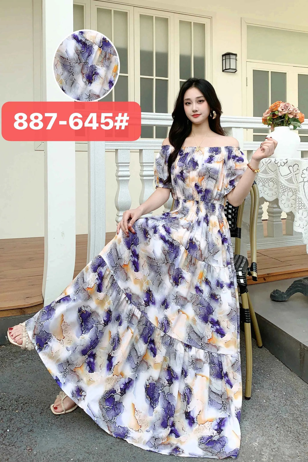 Long Maxi Dress Women Clothing Spring Summer Bohemian Holiday Beach Korean Style Floral Vintage Slim Vestidos Robe Dresses Boho