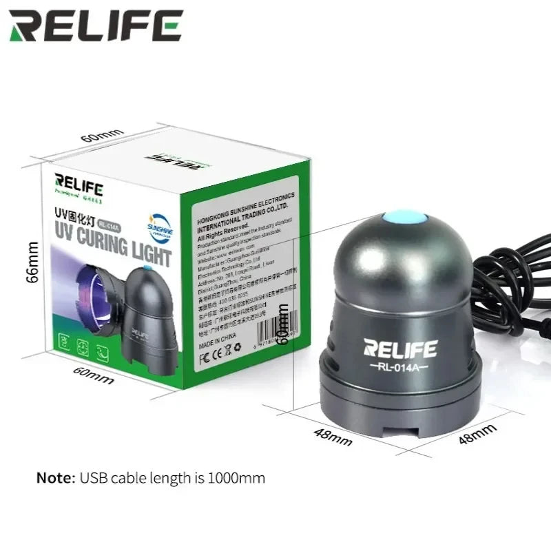 RELIFE RL-014 RL-014A UV Curing Lamp Suitable for Mobile Phone Motherboard PCB UV Glue Green Oil Heating Repair Curing Lamp Tool