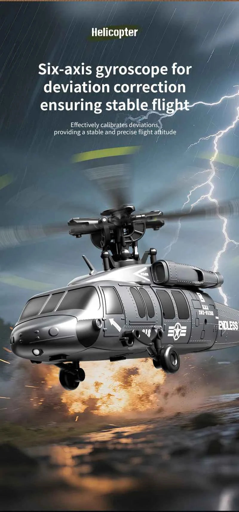 JJRC U9901 RC Helicopter 6CH Brushless Inverted Flight Stunt Remote-Control Helicopter with 6axis Gyro Airplane Model Toy Gift