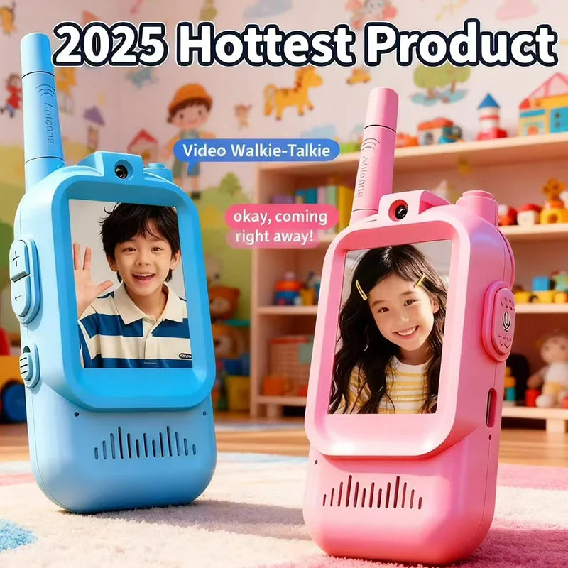 Kids Video Walkie Talkie Toys  With HD Camera And 2 Inch Screen Wireless Intercom Toy For Camping Travel Birthday Gifts Outdoor