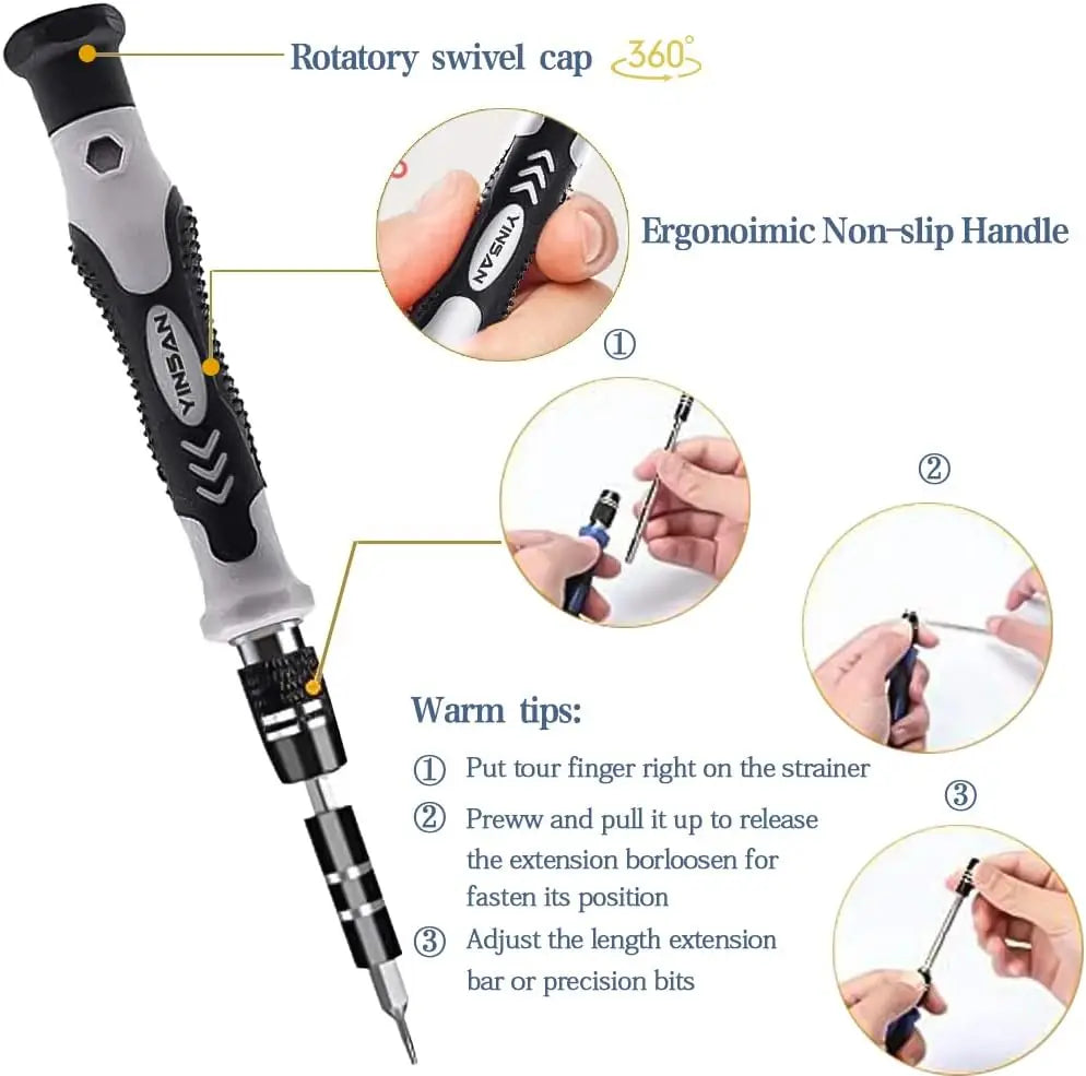 115Pcs Precision Screwdriver Set, Electronic Repair Tool Kit, Suitable for Iphone, Computers, Pc, Laptops, Mobile Phones, Mac, Tablets, Home Diy, Game Consoles, Glasses, Watches, Doorbells, Etc