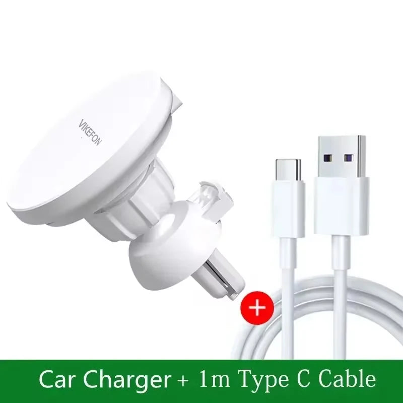 30W Magnetic Car Mobile Phone Holder Stand Wireless Charger For iPhone 15 14 13 12 Pro Max Mini Air Vent Fast Car Charging Stand