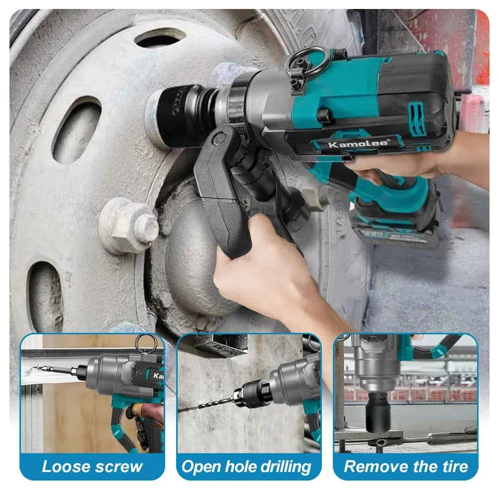 Kamolee 5000 N.M Torque 1 Inch Brushless Electric Impact Wrench Lithium-Ion Battery For 18V 21V Battery