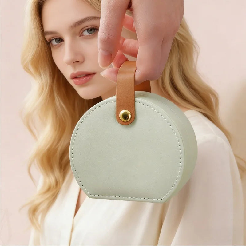 Mini Jewelry Organizer Display Travel Jewelry Case Boxes Earrings Necklace Ring Portable Handbag Jewelry Box Leather Storage