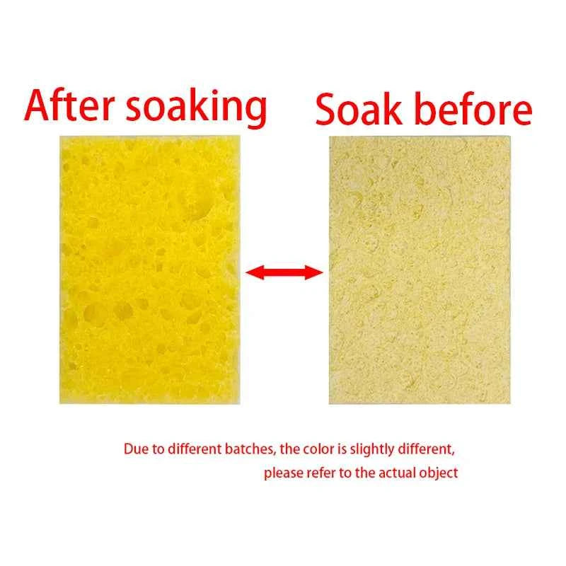 100Pcs Yellow Cleaning Sponge Cleaner for Enduring Electric Welding Soldering Iron