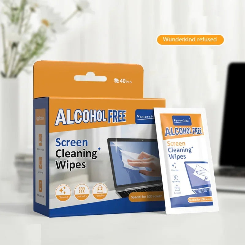 40-Pack Screen Cleaning Wipes – Wet & Dry LCD Care
