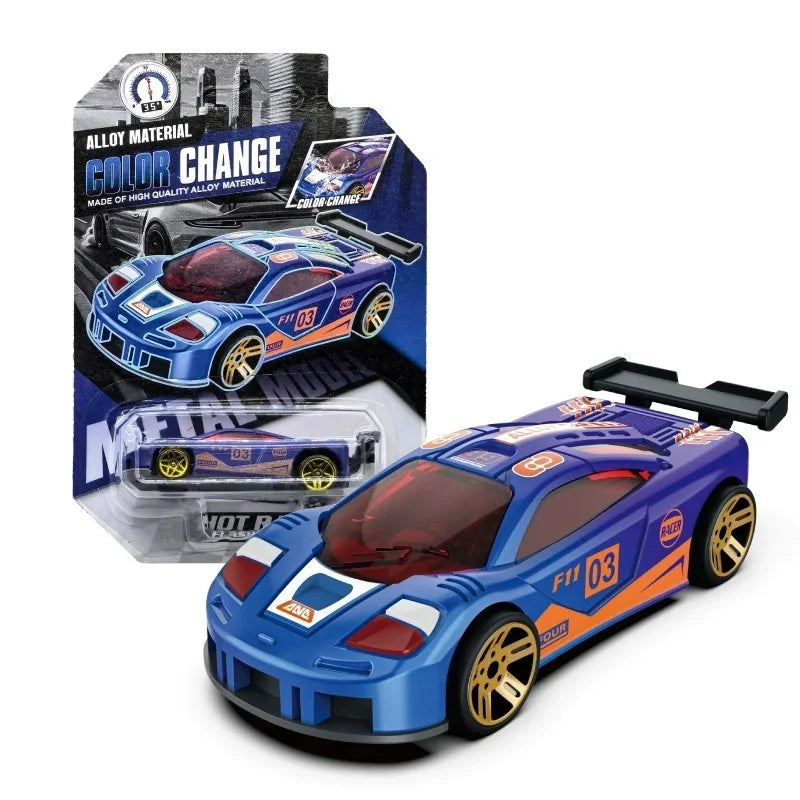 1:64 Temperature Sensitive Color Changing Magic Car Inertia Pull Back Alloy Racing Cars Crash-Resistant Toys Boy Birthday Gift