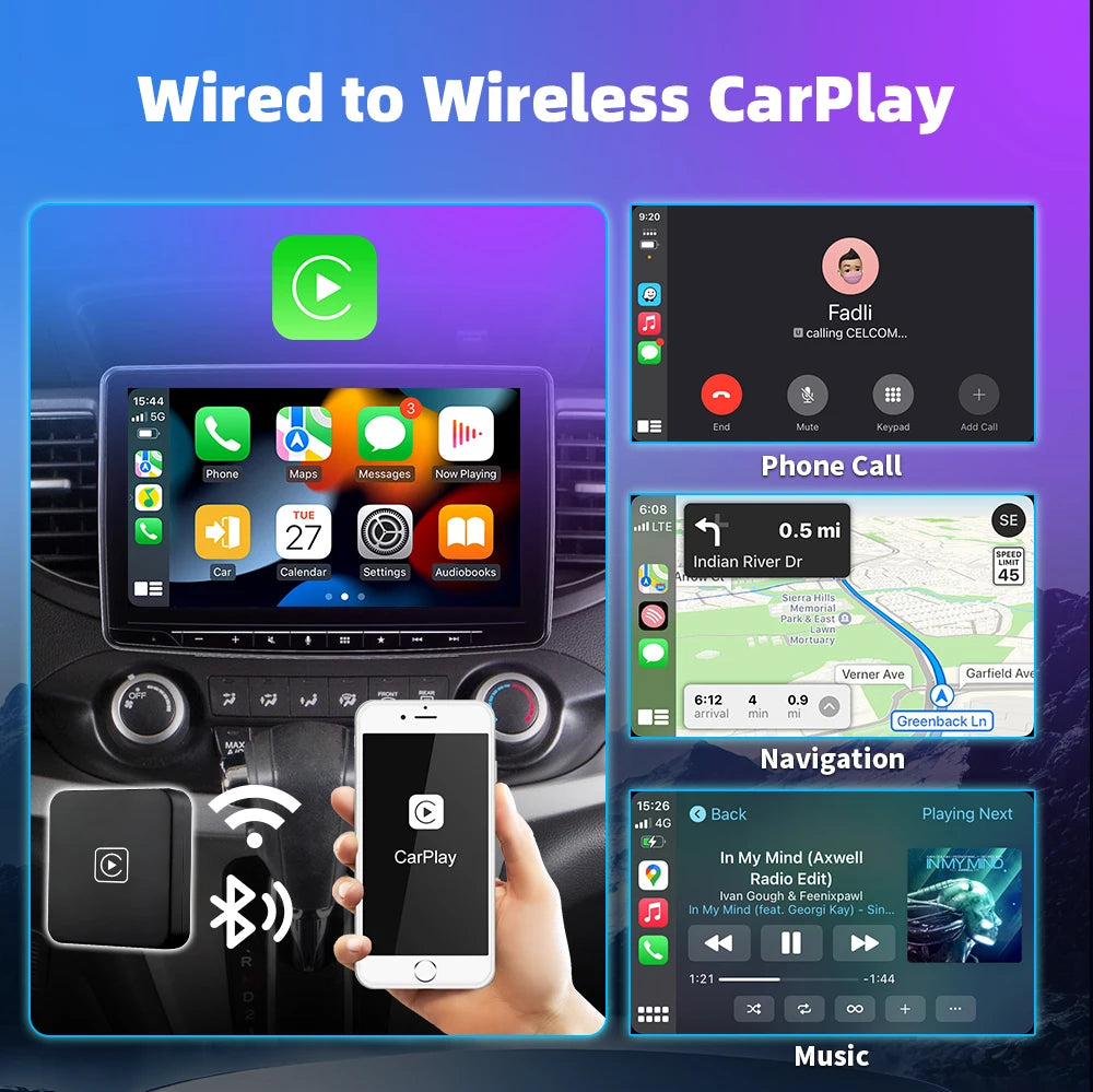 EKIY A2 Wired to Wireless Android Auto Adapter For Wired Android Auto Cars Smart Ai Box Bluetooth WiFi Spotify Auto Connect Map