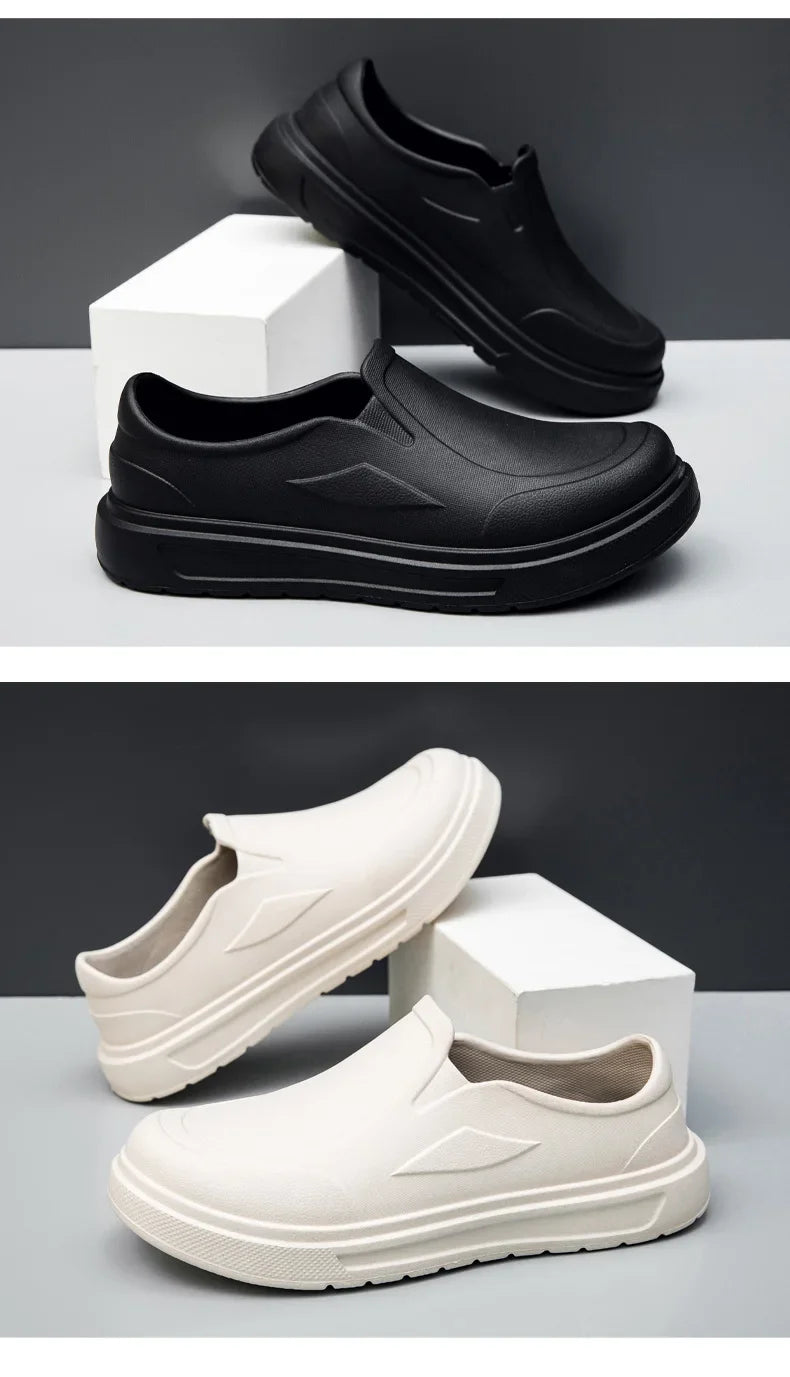 Men's Chef Shoes Anti Slip Oil Resistant Dirt Resistant Kitchen Shoes Work Shoes Quick Drying Rain Shoes Large Size Breath Clogs