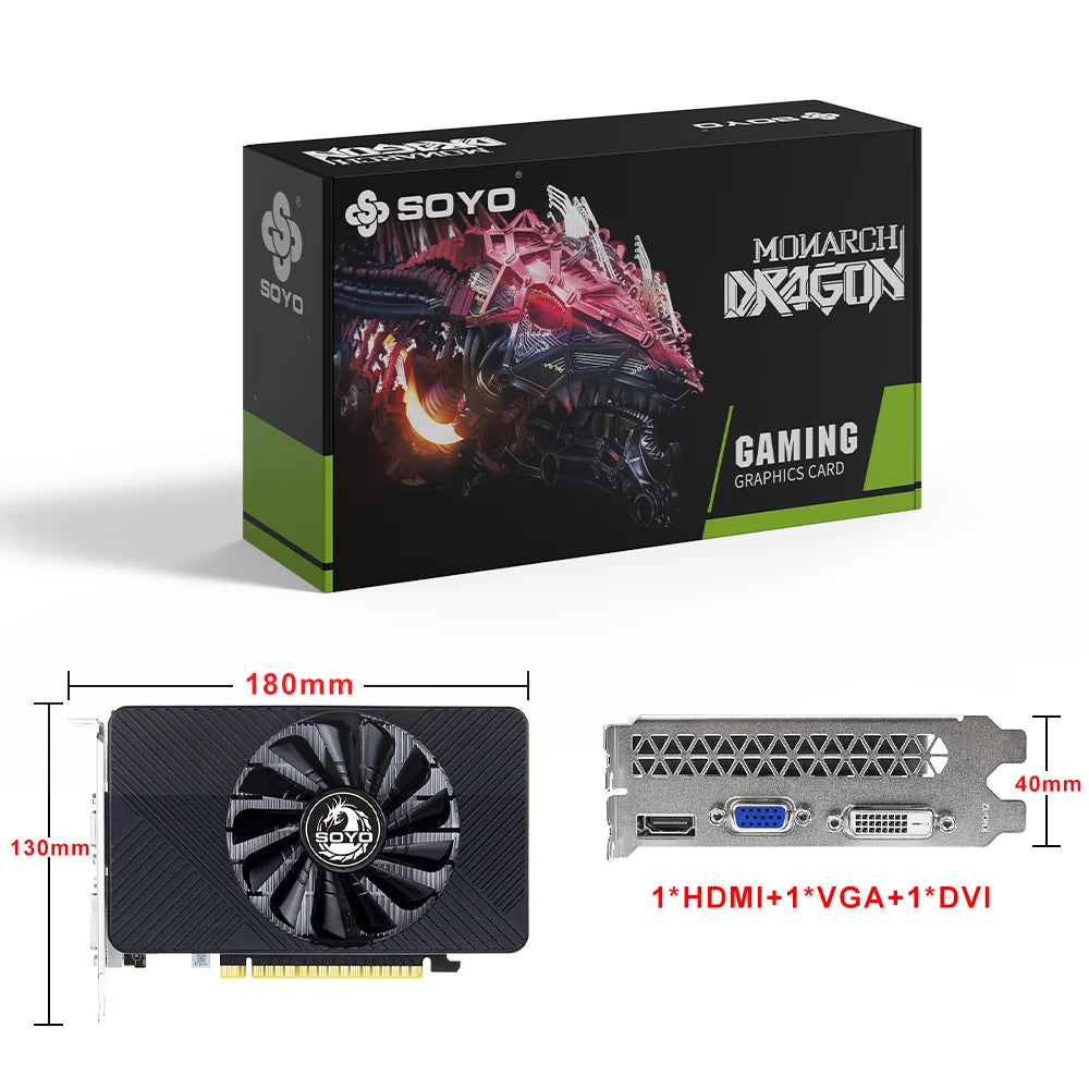 NVIDIA GPU GTX 750Ti 4G Graphics Card SOYO GDDR5 128Bit 28nm PCI-E3.0x16 Gaming Video Cards Desktop Computer HDMI+VGA+DVI office