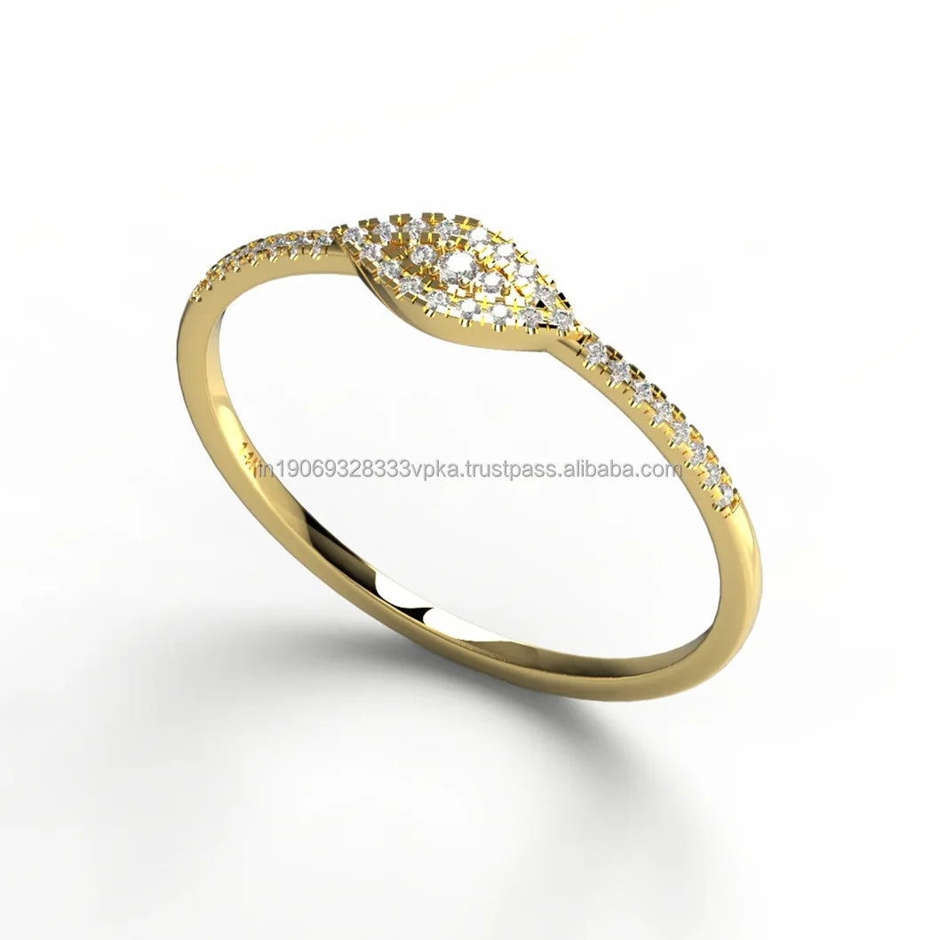 925 Sterling Silver Gold Plated Minimalist Stacking Ring Brilliant Cut Moissanite Prong Setting Engagement Anniversary Gift
