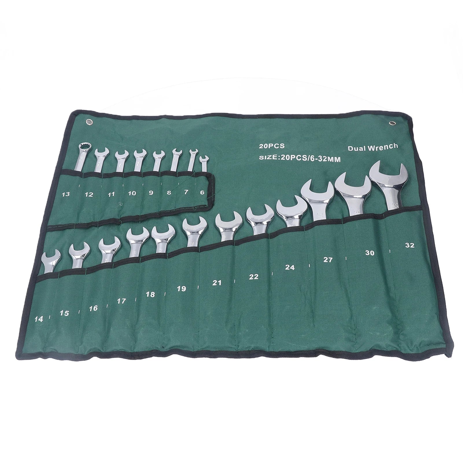 20Pcs Dual-head Combination Wrench Set Metric CRV Steel Spanner Chrome Plated Dual Wrenches Hand Tool 6-32mm