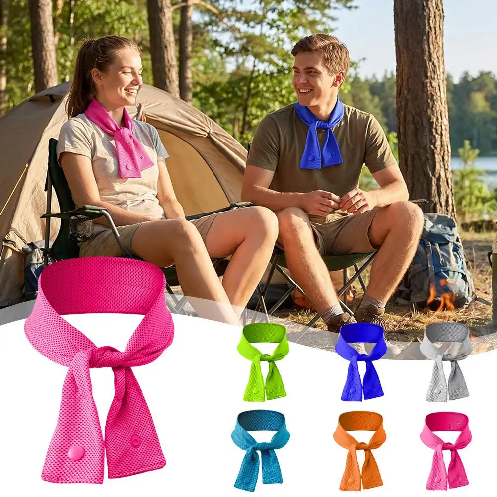 Summer Cooling Ice Scarf Quick Dry Sweat Absorb Cold Beach Towel Neck Wrap Breathable Reusable Outdoor Running Cycling Headscarf