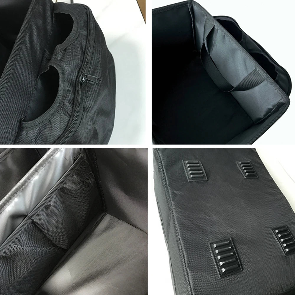 Car Trunk Organizer Bag Waterproof for Car SUV MPV Backseat Car Organizer Travel Organization Storage Box with 2 Bags Cup Holder