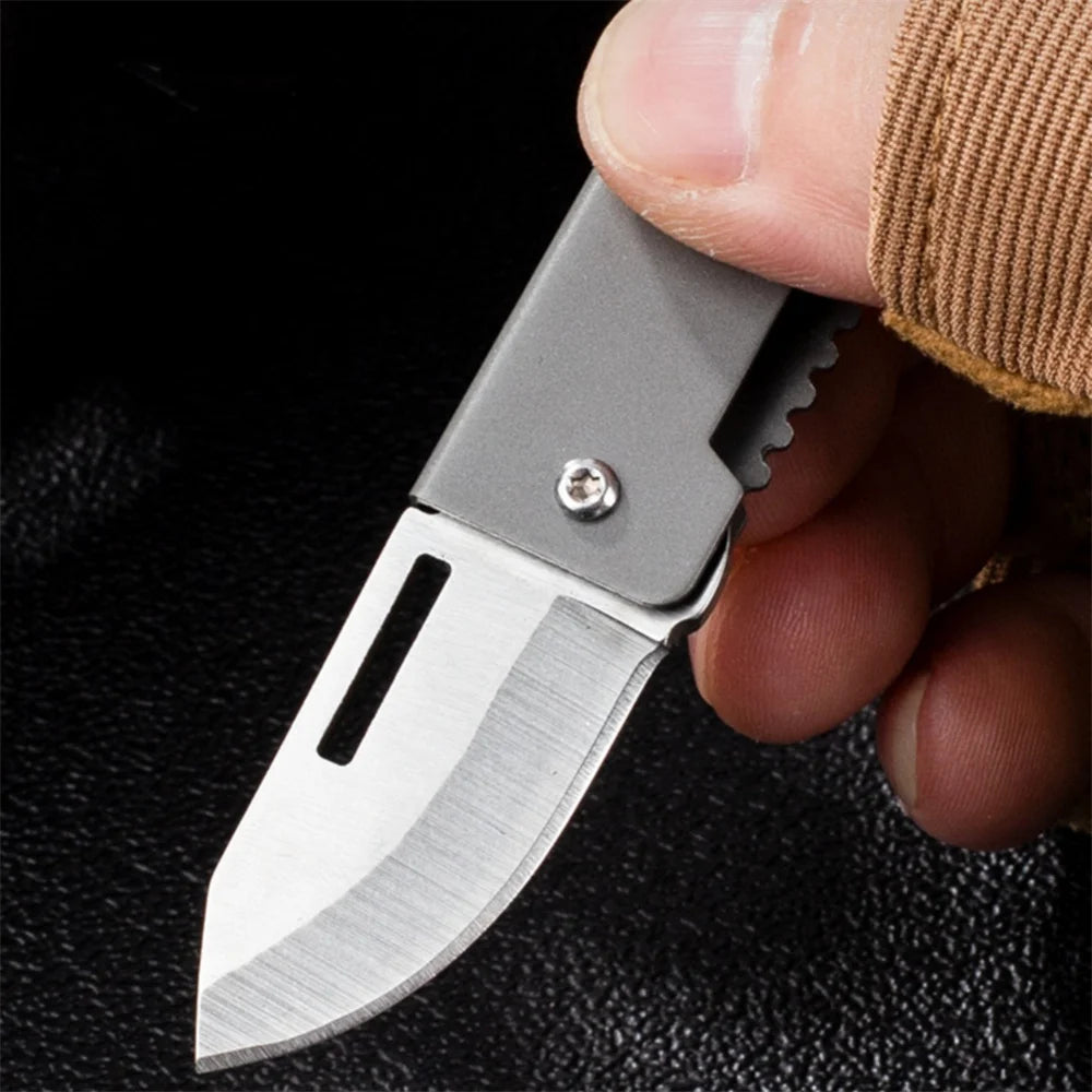 Key Chain Pendant Compact Bottle Opener Pocket Knife Outdoor Folding Knife For Camping Fishing Keyring