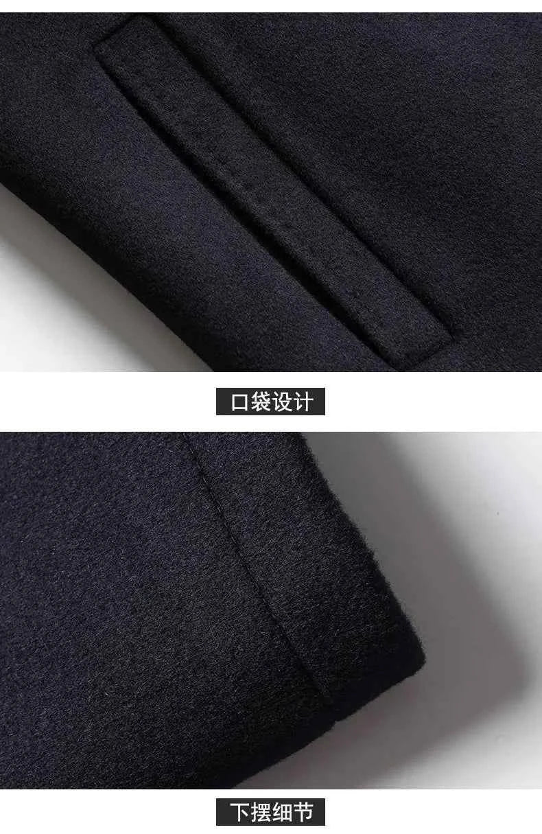 High-end men's fashionable, cool, versatile, trendy and casual woolen executive jacket, dad's suit lapel coat