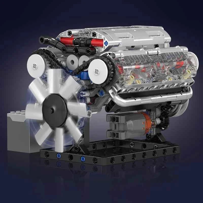 Mould King 10088 The V8 Engine Building Block Assembly Technical Car Brick Set Educational Car Engine Toys Kids Christmas Gift
