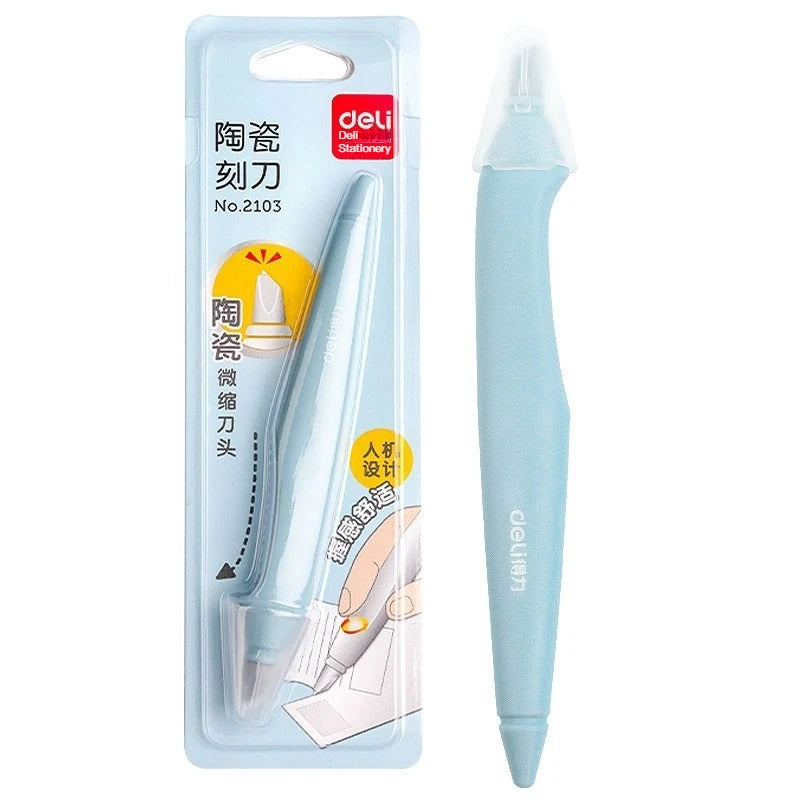 Pen Knifes Ceramic Cutter Utility Knife for Art Precision Carving Knife Micro Retractable Blade Paper Cutting Stationery