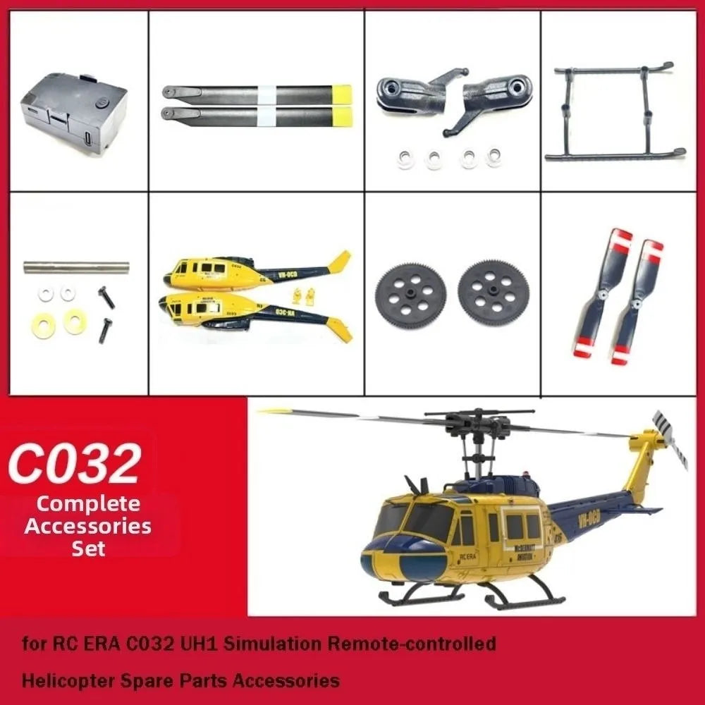 RC ERA RC Helicopter Spare Parts C032 UH1 Simulation Main Blade Landing Gear Motor Battery Horizontal Axis