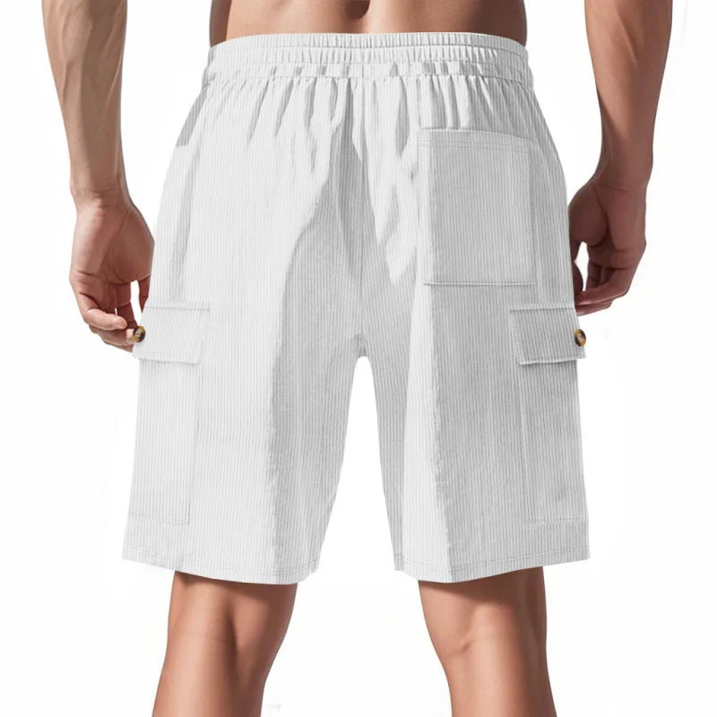 American Men's Heavy Loose Four Seasons Hip Hop Casual Sports Running Corduroy Tooling Shorts