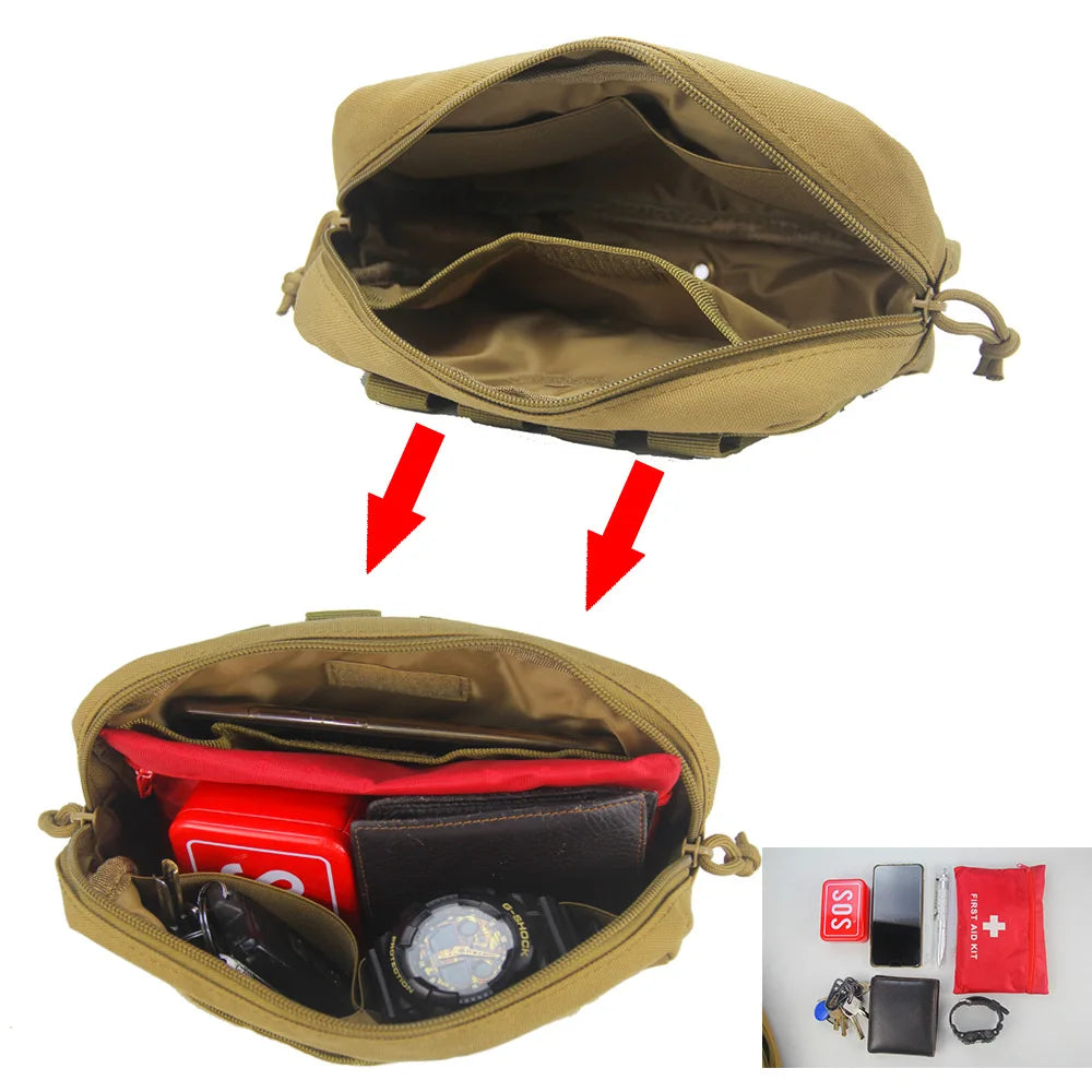 Tactical Molle EDC Tool Pouch Hunting Vest Dump Drop Pouches Outdoor Sports Fishing Camping Accessories Organizer EMT Waist Bag
