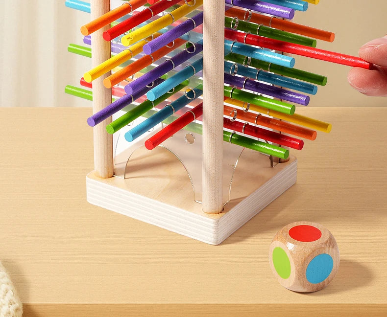 Parent child interactive wooden stick children's two person battle spatial thinking training puzzle toy