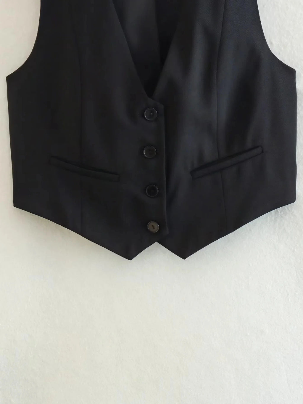 HXAO Fashion Sleeveless Vests For Women Button Up White Crop Top Office Casual Waistcoat Jacket Woman Summer Suit Black Vest Top
