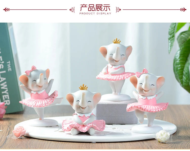 Happy Dancing Elephant Room Decor Home Decorations Cartoon Cute Elephant Ornament Home Decoration Accessories Desk Decoration