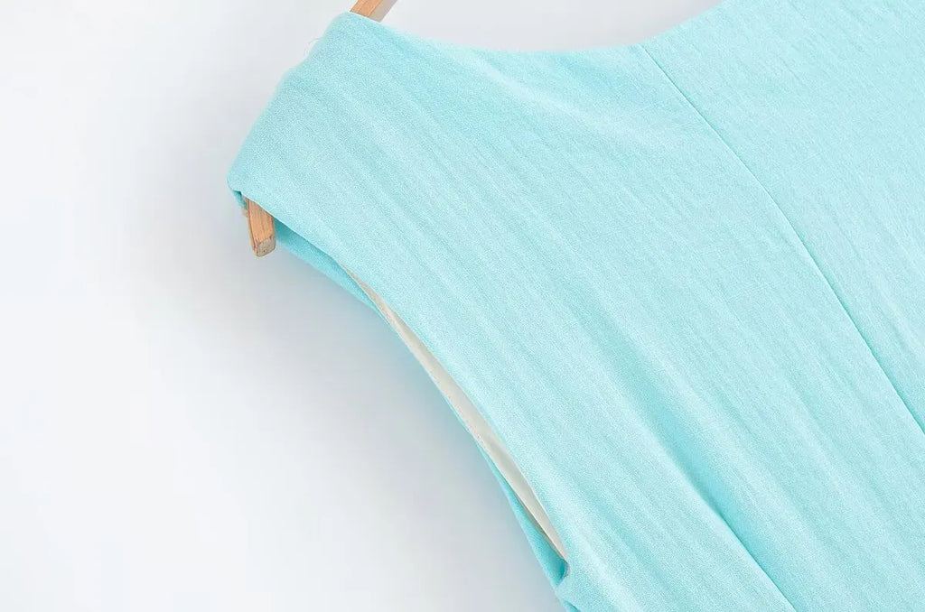 HH Woman's Summer Sexy Fashion Long Dress Solid Sleeveless Asymmetry Dresses Female Holiday Style Slit Slim Chic Dress