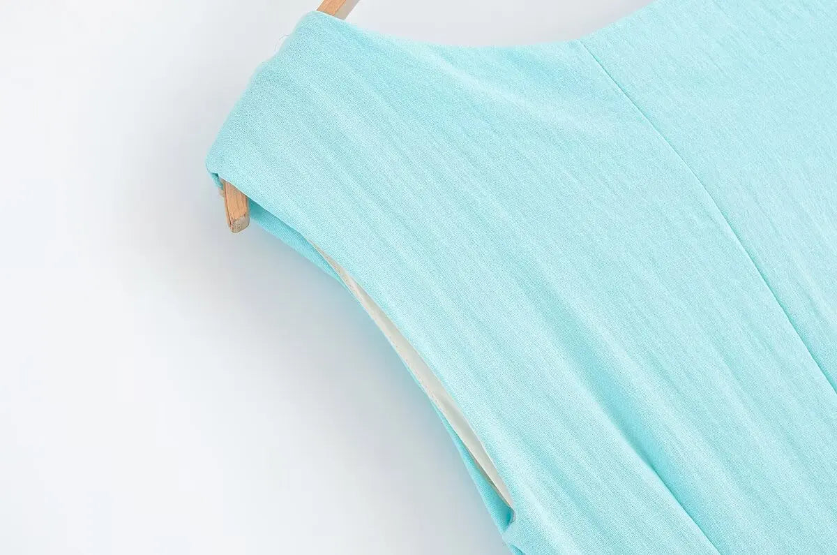 HH Woman's Summer Sexy Fashion Long Dress Solid Sleeveless Asymmetry Dresses Female Holiday Style Slit Slim Chic Dress
