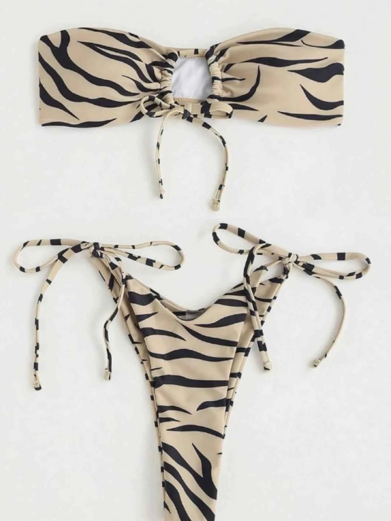 ZTVitality Zebra Bikini Print Sexy Bikinis 2023 New Arrival Padded Bra Bandage Low Waist Swimsuit Female Swimwear Women Biquini