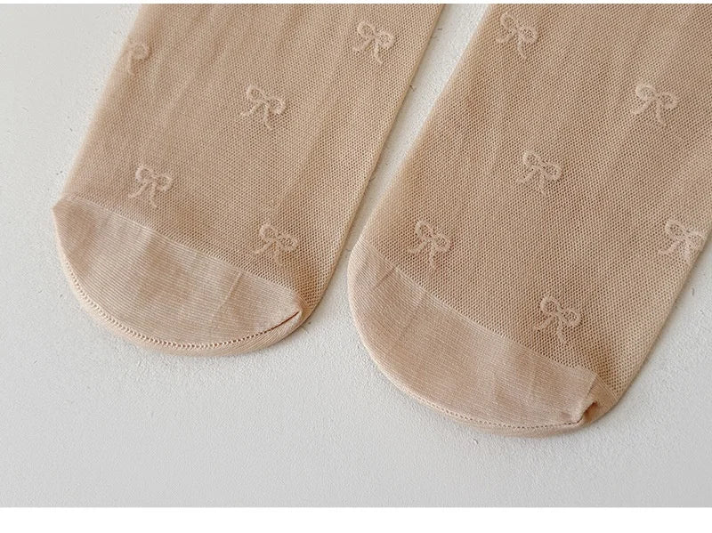 Summer Kids Thin Tights Girls Fashion Bow Print Stockings Baby Mesh Breathable Princess Pantyhose Children Ballet Dance Leggings