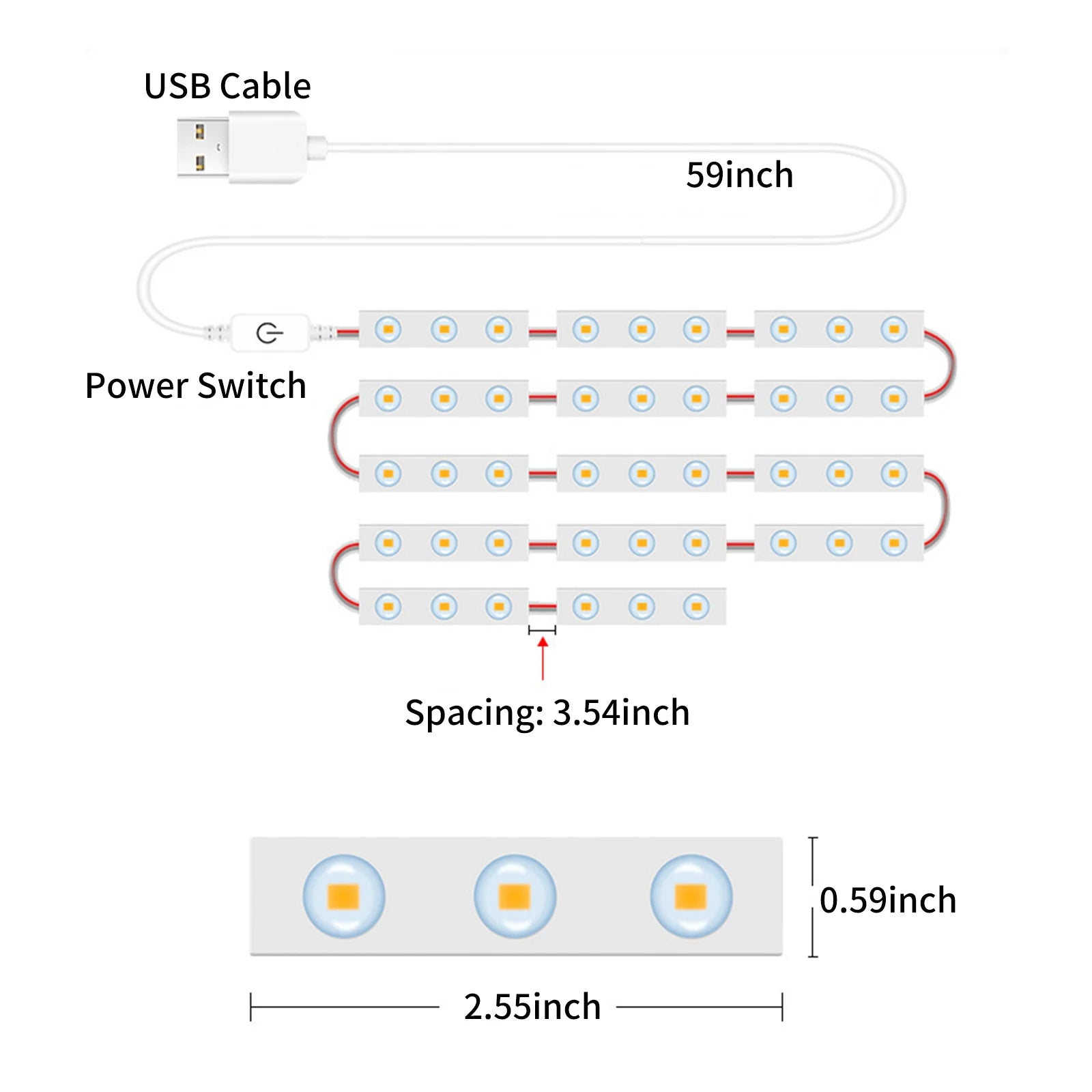 LED Makeup Mirror Lights 6/18/30/42 LEDs Dimmable Touch Control Vanity Bathroom Dresser Mirror Light with USB Cable Strip Lights