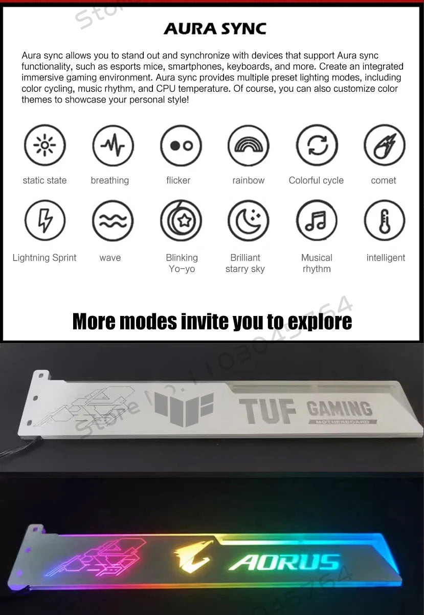 GPU Holder 5V ARGB VGA Support 3090 3080 4090 Graphics Card Bracket M/B AURA SYNC, MOD Gamer Cabinet Decoration