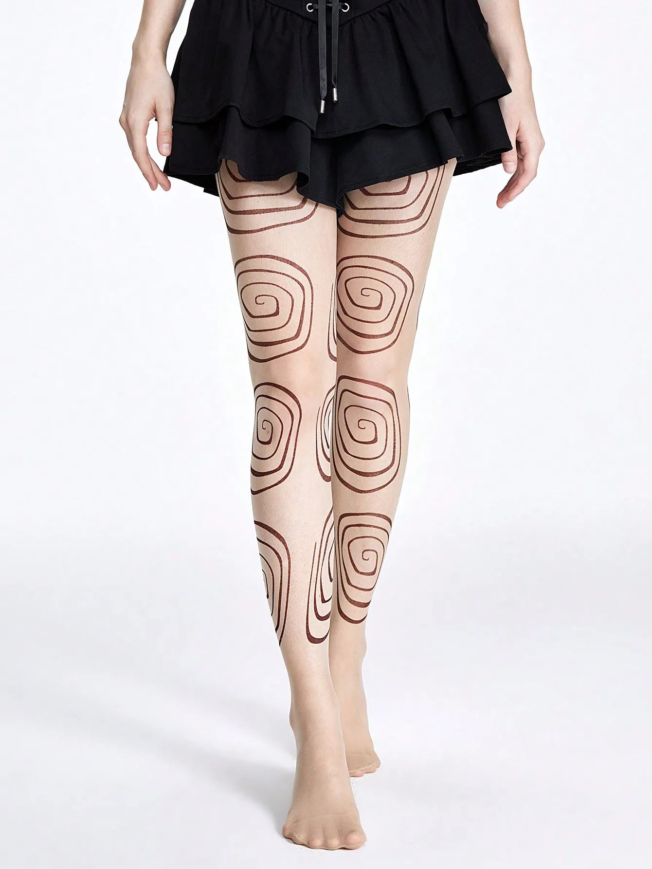 1 Fashionable and Sexy Circle Printed Silk Stocking, Women's Anti Hook Silk Stocking Pantyhose