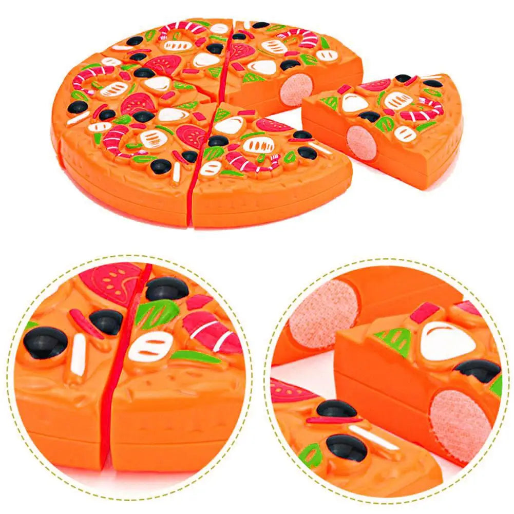 Kids Simulation Food Kitchen Toy Pretend Play Pizza with Cutter Children Interactive Toys Birthday Gifts for Boys And Girls