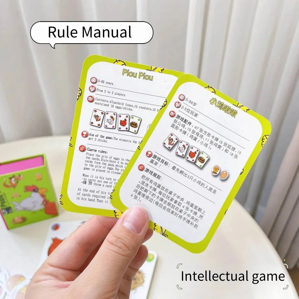 Chiu Chiu Chicken Board Game for Kids Ages 5-8, Family Card Party Game, Educational Intellectual Toy Gift