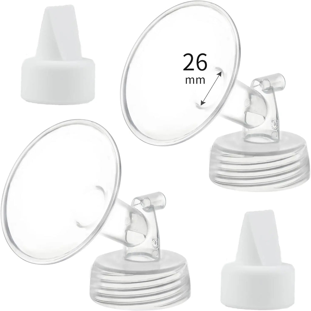 2 Flange and 2 Duckbill Valve Compatible with Spectra S1 S2 9 Plus Pump, Replacement Breast Pump Accessories