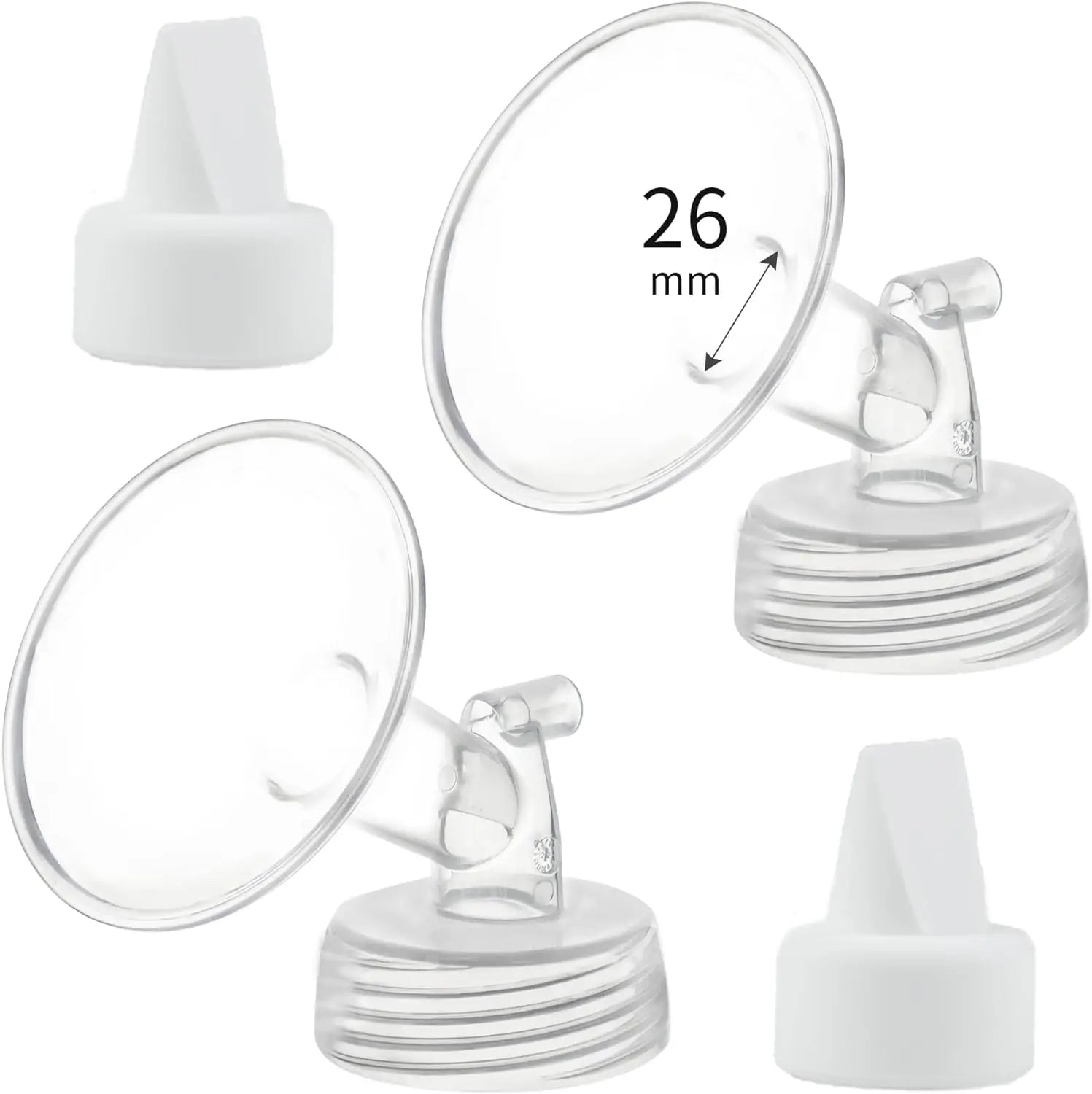2 Flange and 2 Duckbill Valve Compatible with Spectra S1 S2 9 Plus Pump, Replacement Breast Pump Accessories