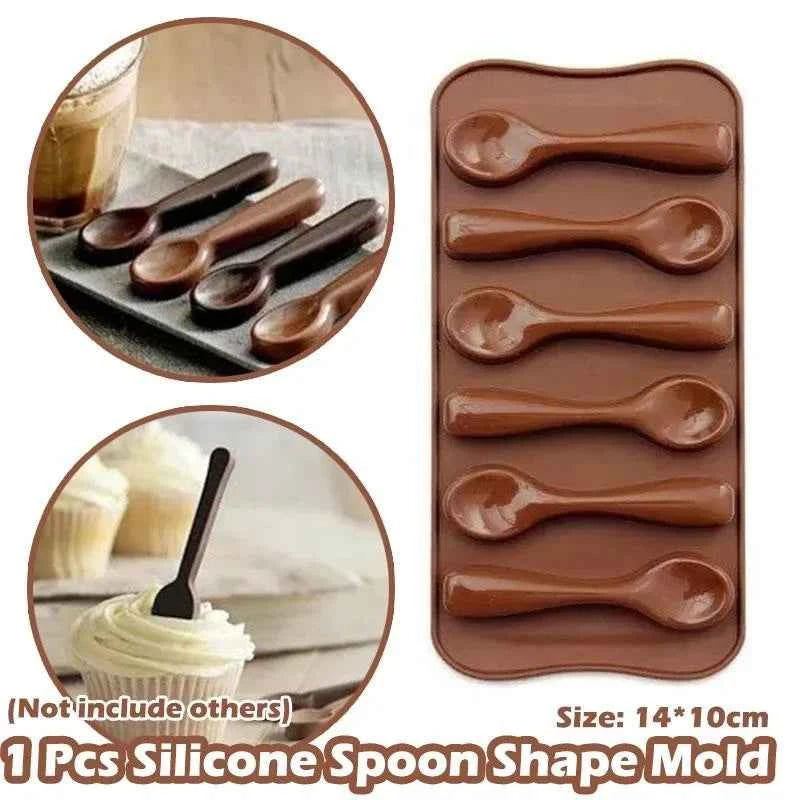 1 Pcs Mold Silicone Baking Cake Decorating Cake Chocolate Mold DIY Six Spoons Mould Bakery Accessories Kitchen tools