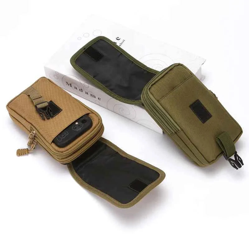 Men Wallet Double Layer Waist Bag Outdoor Sports Waterproof Military Phone Bag Belt Bags Camping Hunting Tactical Fanny Pack
