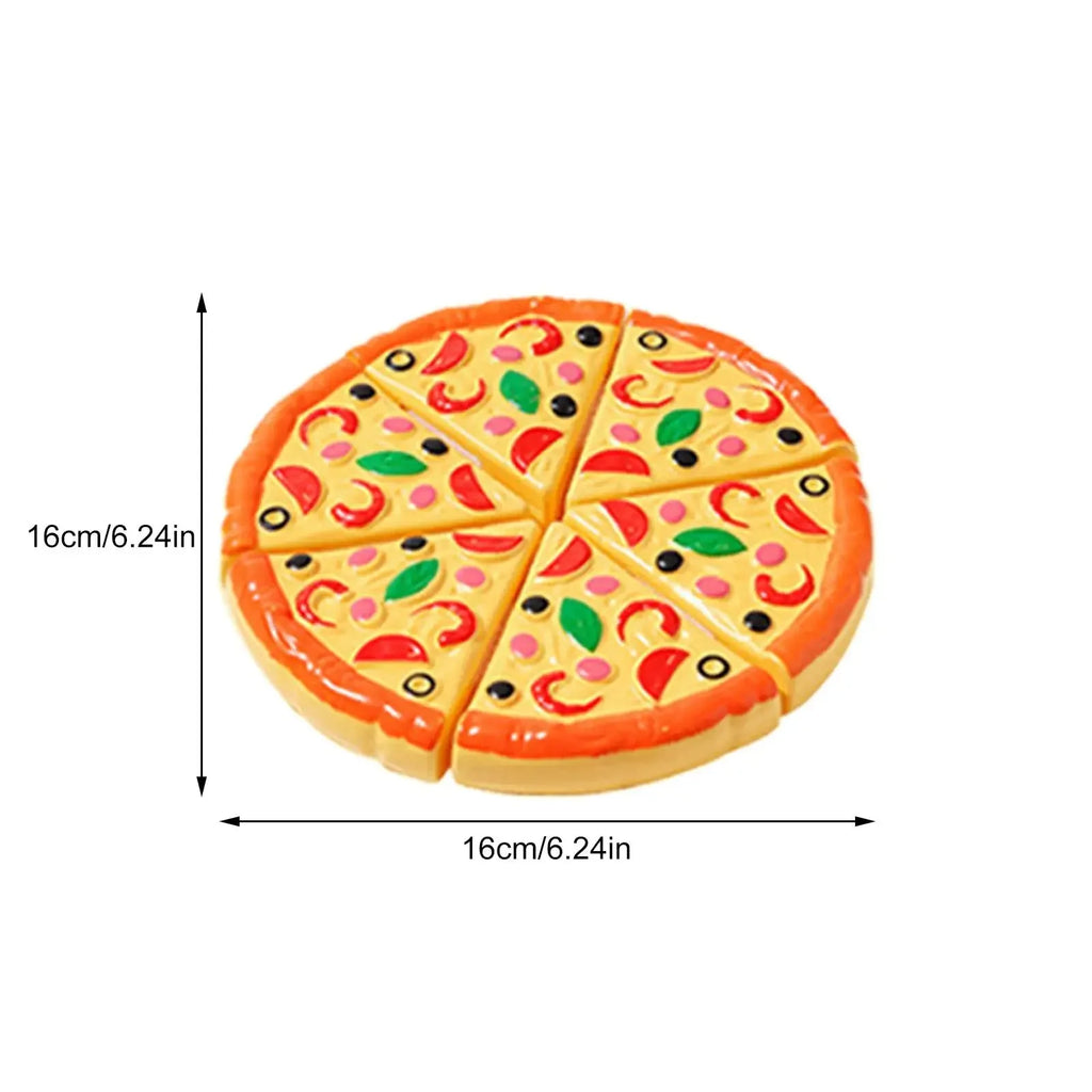 Kids Pizza Cutting Toy - Kitchen Play Accessories, Pretend Cooking Food Fake Pizza Pie Playset for Kids Indoor Play