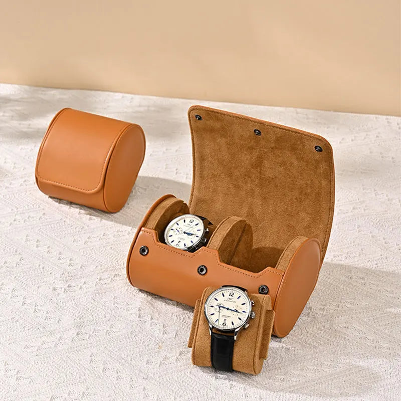 WoodTen Portable Jewelry Box Jewelry Organizer Roll 1 2 3 slot Watch Storage Box With Pillow Wristwatch Bag Gift Box Watch Case