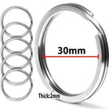 10-30pcs Stainless Steel Key Rings Polished Silver Round Flat Wire Split Key Ring for Jewellery Making Car Keyring DIY 25-35mm