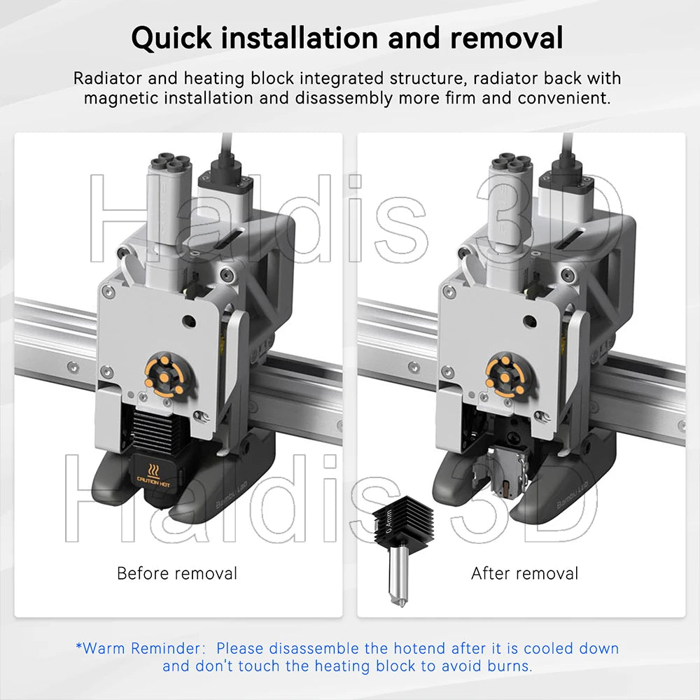 Hotend Kit For Bambu Lab A1/A1 Mini 0.2/0.4/0.6/0.8mm Fast Speed Hardened Steel Nozzle Hot End Assembly For A2L Replacement Part