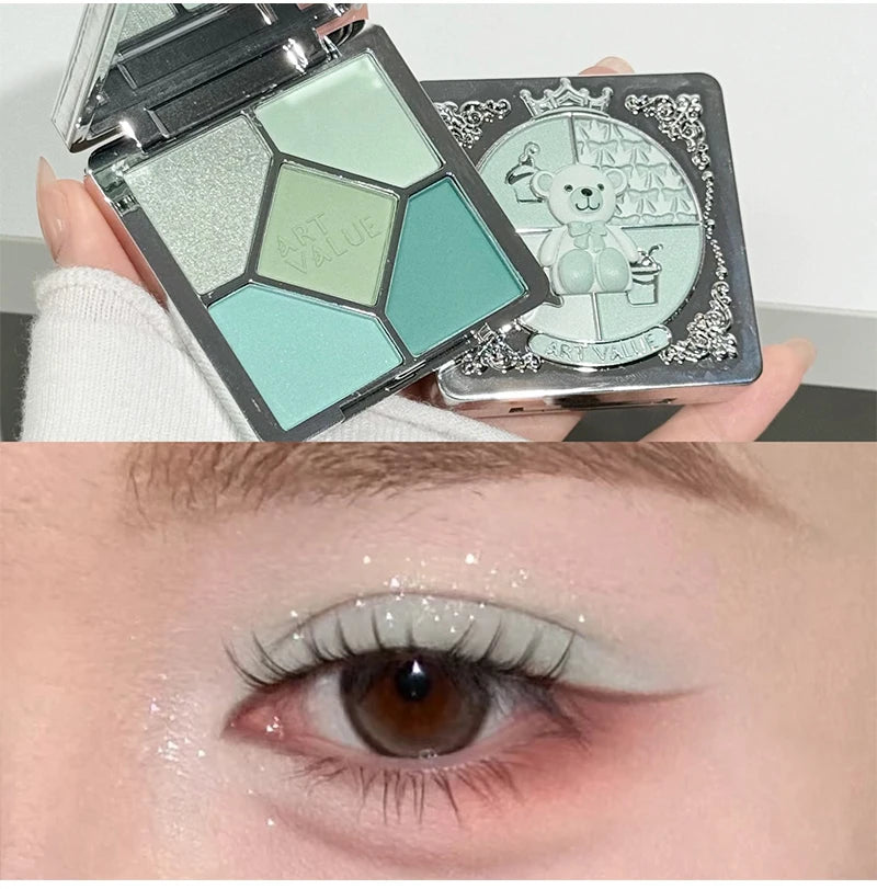 5 Colors Eyeshadow Palette Purple Glitter Pearlescent Matte Eye Shadow Shimmer Makeup Long Lasting Women Beauty Eye Cosmetics