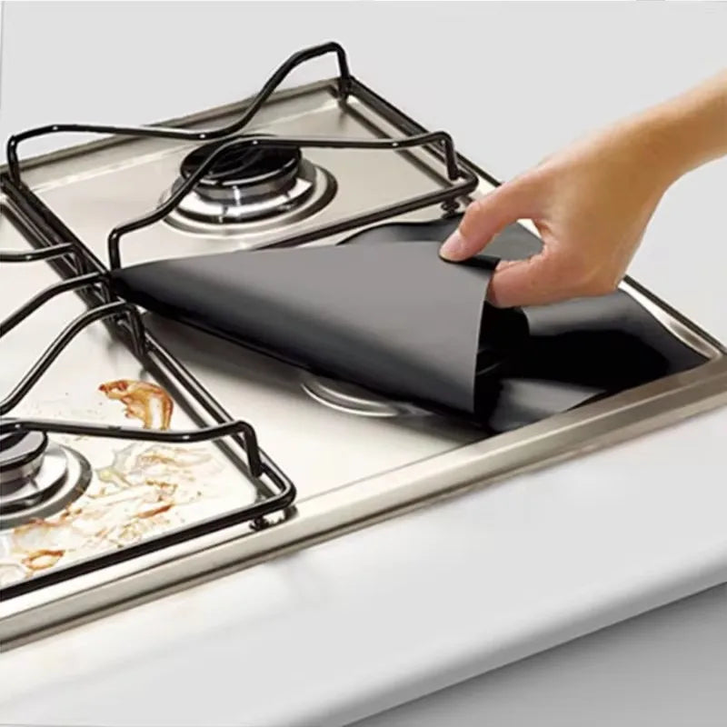 4PCS 8PCS Barbecue Stove Protective Cover 27cm Gas Stove Surface Protective Pad Kitchen Cleaning Accessories